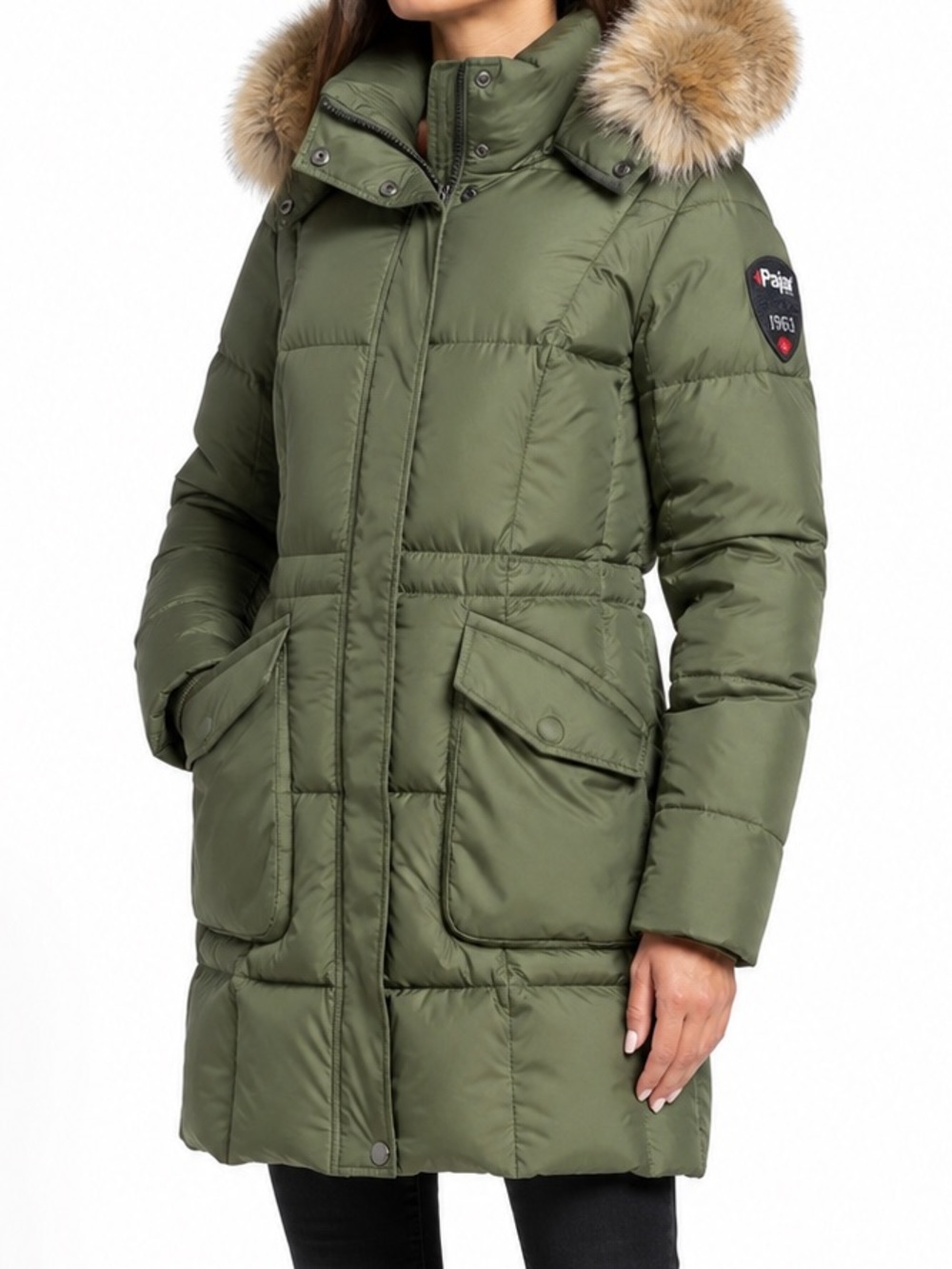 Pajar Canada Bryce Down Parka Women’s M Olive - REAL FUR